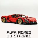 1: 8 Alfa Romeo 33 Stradale Supercar, Pearlescent Red Paint Customized Version (3861 Pcs)