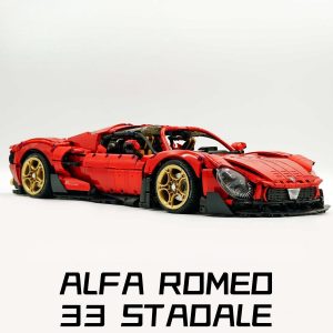 1: 8 Alfa Romeo 33 Stradale Supercar, Pearlescent Red Paint Customized Version (3861 Pcs)