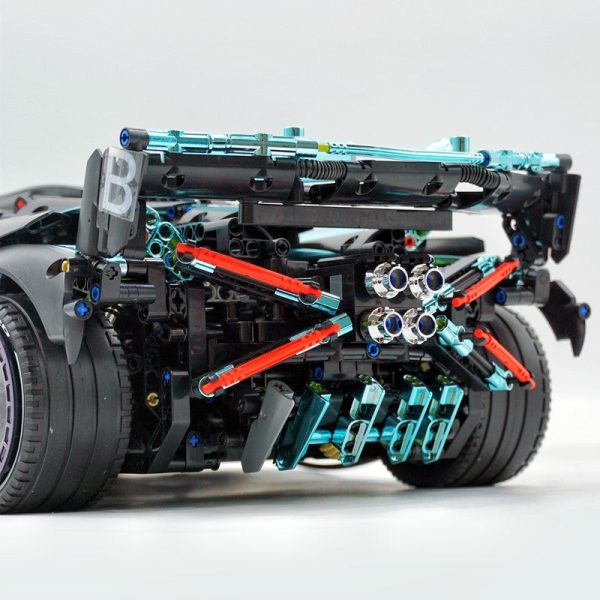 1: 8 Bugatti Bolide W16, Electroplating Lake Blue Customized Version, Fully Printed Exterior Parts, Free Electroplated Wheels (3588 PCS) - Image 5
