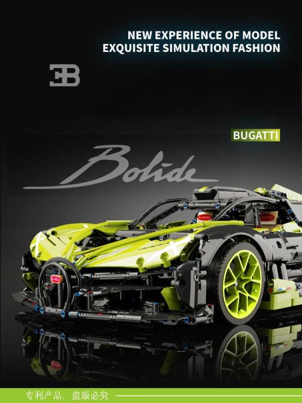 1: 8 Bugatti Bolide W16, Fully Printed Exterior Parts, Free Electroplated Wheels (3588 PCS) - Image 2