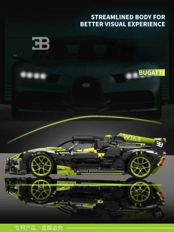 1: 8 Bugatti Bolide W16, Fully Printed Exterior Parts, Free Electroplated Wheels (3588 PCS) - Image 3