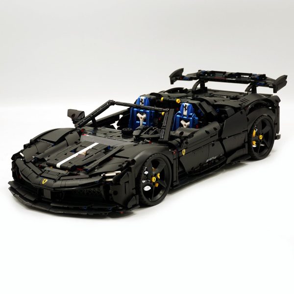 1: 8 Ferrari SF90 Building Set – Ultimate Remote-Control Supercar, Customized Classic Matte Black Paint Finish (3982 Pcs) - Image 2
