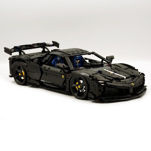1: 8 Ferrari SF90 Building Set – Ultimate Remote-Control Supercar, Customized Classic Matte Black Paint Finish (3982 Pcs) - Image 8