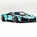1: 8 Ferrari SF90XX Building Sets, Electroplating Tiffany Blue Customized Version (3982Pcs)