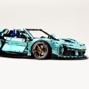 1: 8 Ferrari SF90XX Building Sets, Electroplating Tiffany Blue Customized Version (3982Pcs)