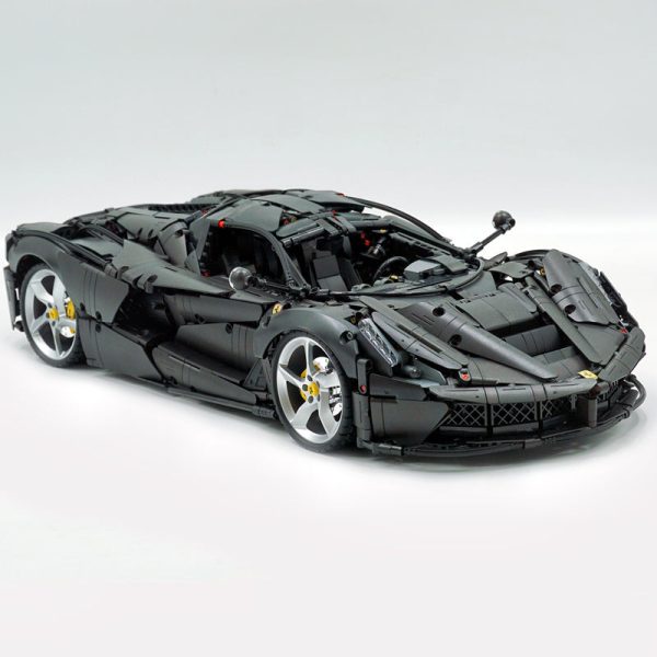 1: 8 LaFerrari C6 Sportcar, Custom Metal Black, Fully Detailed Simulation, The Ultimate Collectible, None-Remote Controlled (4739Pcs) - Image 2