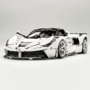 1: 8 LaFerrari C6 Sportcar, Custom White Goddess, Fully Detailed Simulation, The Ultimate Collectible, None-Remote Controlled (4739Pcs)