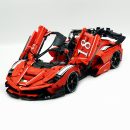 1: 8 LaFerrari FXXK EVO Custom Modified, Classic Red, Oversized Rear Wing (4739 Pcs)