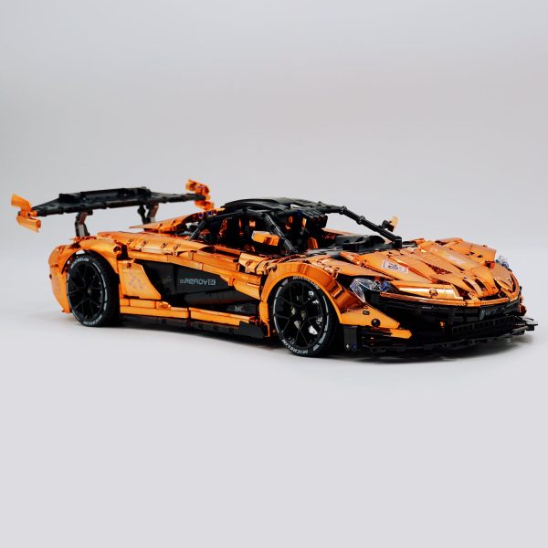 1: 8 McLaren P1 Orange Gold Plating Supercar Building Sets with Remote Control, Electric lift tail, Electric Doors (3568 Pcs) - Image 4