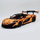 1: 8 McLaren P1 Orange Gold Plating Supercar Building Sets with Remote Control, Electric lift tail, Electric Doors (3568 Pcs)