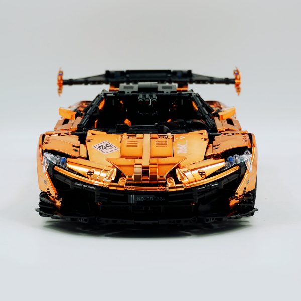 1: 8 McLaren P1 Orange Gold Plating Supercar Building Sets with Remote Control, Electric lift tail, Electric Doors (3568 Pcs) - Image 6