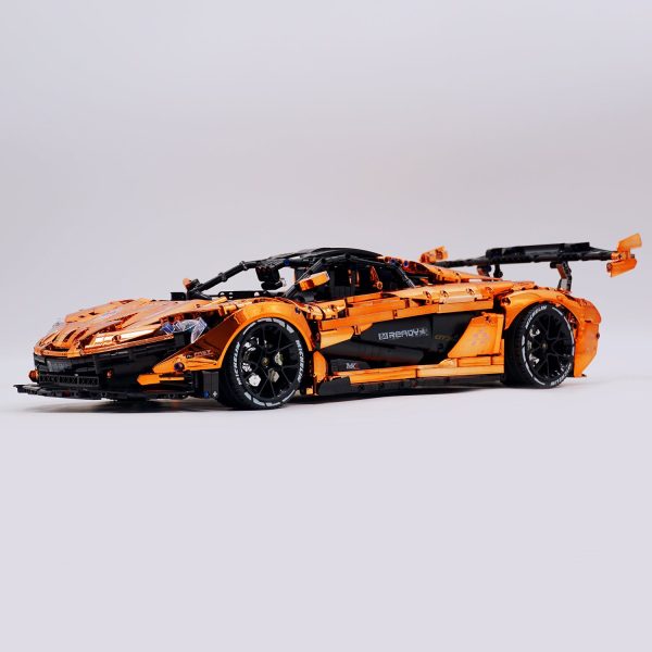 1: 8 McLaren P1 Orange Gold Plating Supercar Building Sets with Remote Control, Electric lift tail, Electric Doors (3568 Pcs) - Image 7