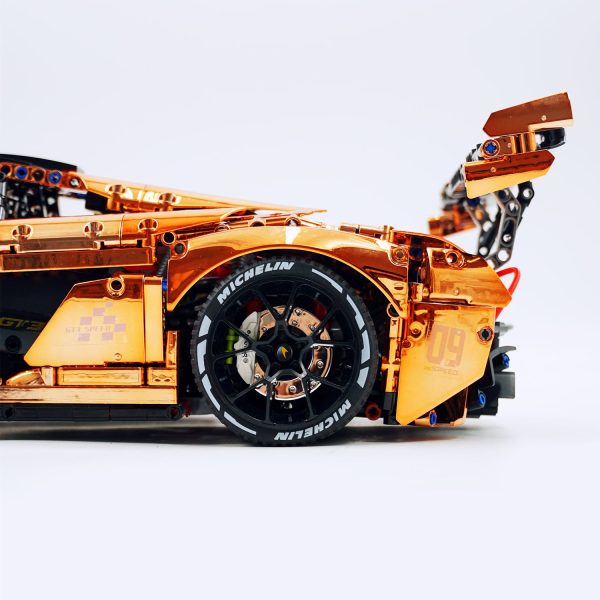 1: 8 McLaren P1 Orange Gold Plating Supercar Building Sets with Remote Control, Electric lift tail, Electric Doors (3568 Pcs) - Image 8