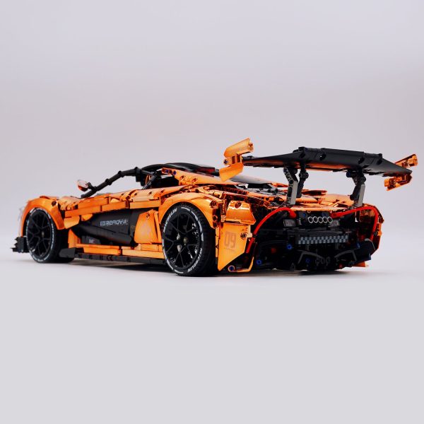 1: 8 McLaren P1 Orange Gold Plating Supercar Building Sets with Remote Control, Electric lift tail, Electric Doors (3568 Pcs) - Image 9