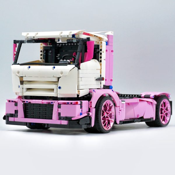 1: 8 Pink Box Trailer Truck, Total Length 110cm (8000+PCS) - Image 2