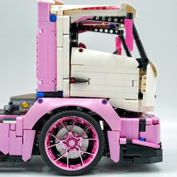 1: 8 Pink Box Trailer Truck, Total Length 110cm (8000+PCS) - Image 9