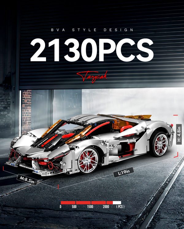 1:10 Lamborghini Three Thousand Years Sports Car Building Sets (2130 PCS) - Image 4