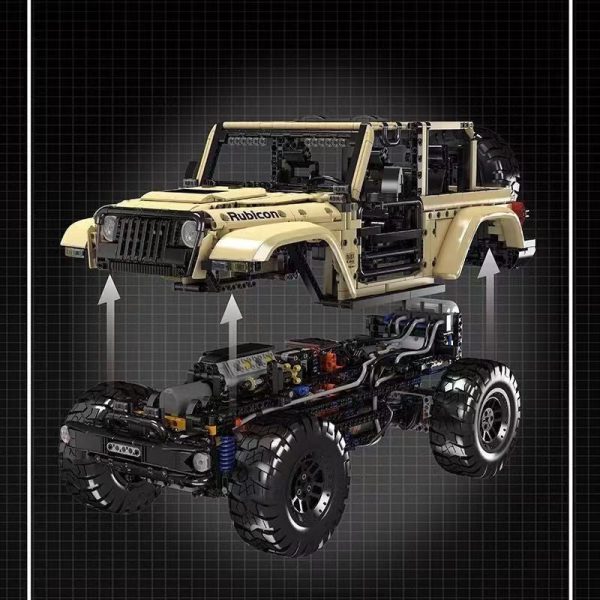 1: 6 Jeep Wrangler Off-Road Pickup with Remove Control, Electric Telescopic Hook, Tank Turn, Exclusive Wheel Arch, 3621 Pcs - Image 2