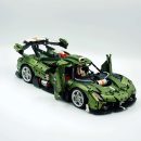 1: 8 Koenigsegg JESKO Supercar with Remote Control, Electric Doors and Rear Spoiler, Electric Air Suspension, Steam Spray System(3838 Pcs)
