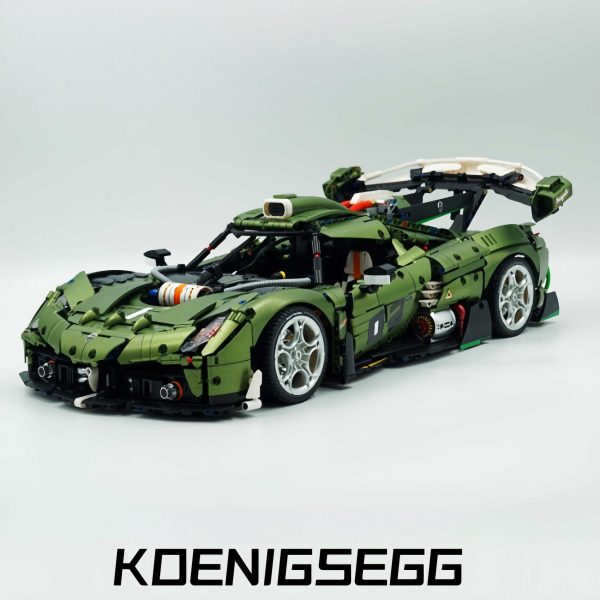 1: 8 Koenigsegg JESKO Supercar with Remote Control, Electric Doors and Rear Spoiler, Electric Air Suspension, Steam Spray System(3838 Pcs) - Image 8