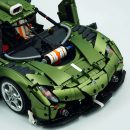 1: 8 Koenigsegg JESKO Supercar with Remote Control, Electric Doors and Rear Spoiler, Electric Air Suspension, Steam Spray System(3838 Pcs)