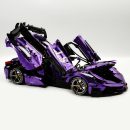 1: 8 LaFerrari FXXK EVO Custom Modified, Rare Amethyst Color Enamel Paint, Oversized Rear Wing (4739 Pcs)