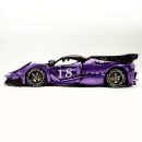 1: 8 LaFerrari FXXK EVO Custom Modified, Rare Amethyst Color Enamel Paint, Oversized Rear Wing (4739 Pcs)
