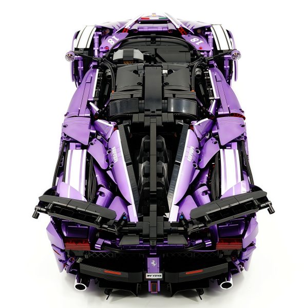 1: 8 LaFerrari FXXK EVO Custom Modified, Rare Amethyst Color Enamel Paint, Oversized Rear Wing (4739 Pcs) - Image 12