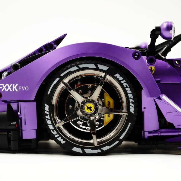1: 8 LaFerrari FXXK EVO Custom Modified, Rare Amethyst Color Enamel Paint, Oversized Rear Wing (4739 Pcs) - Image 3