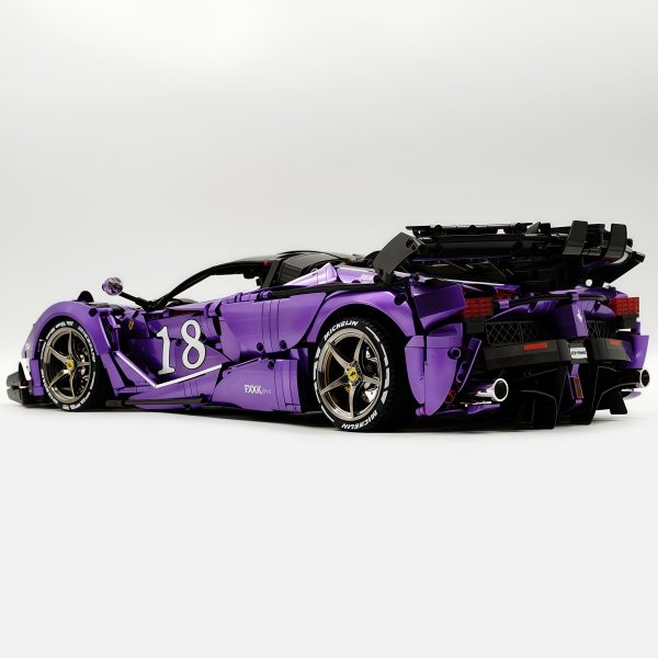 1: 8 LaFerrari FXXK EVO Custom Modified, Rare Amethyst Color Enamel Paint, Oversized Rear Wing (4739 Pcs) - Image 4
