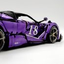 1: 8 LaFerrari FXXK EVO Custom Modified, Rare Amethyst Color Enamel Paint, Oversized Rear Wing (4739 Pcs)