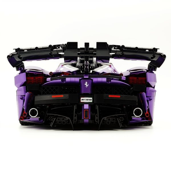 1: 8 LaFerrari FXXK EVO Custom Modified, Rare Amethyst Color Enamel Paint, Oversized Rear Wing (4739 Pcs) - Image 7