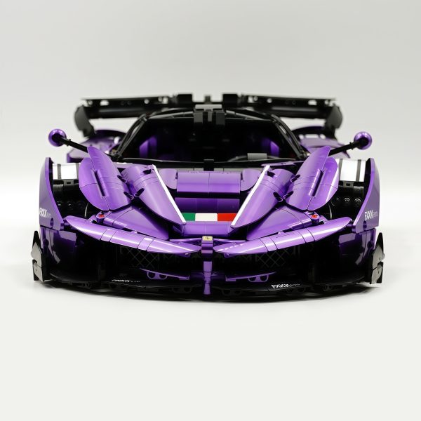 1: 8 LaFerrari FXXK EVO Custom Modified, Rare Amethyst Color Enamel Paint, Oversized Rear Wing (4739 Pcs) - Image 8