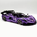 1: 8 LaFerrari FXXK EVO Custom Modified, Rare Amethyst Color Enamel Paint, Oversized Rear Wing (4739 Pcs)