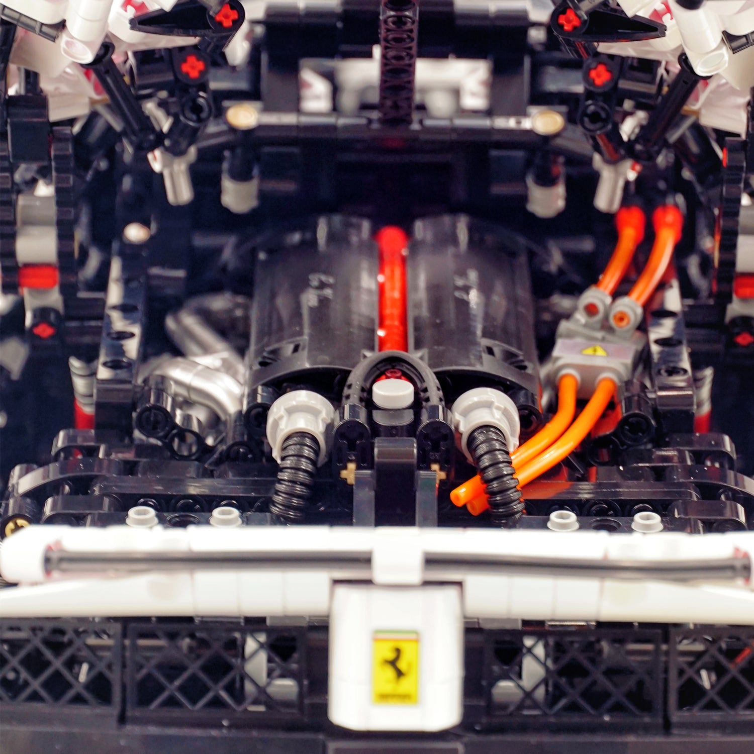 1: 8 LaFerrari FXXK EVO Custom Modified, Rare Pearl White Enamel Paint, Oversized Rear Wing (4739 Pcs) - Image 10