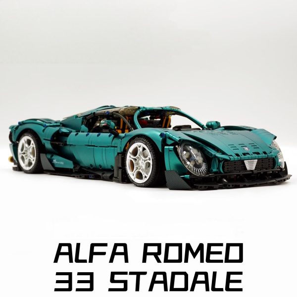1: 8 Alfa Romeo 33 Stradale Supercar with Remote Control, Electric Doors, Electric Air Suspension, Steam Spray System(3861 Pcs) - Image 8