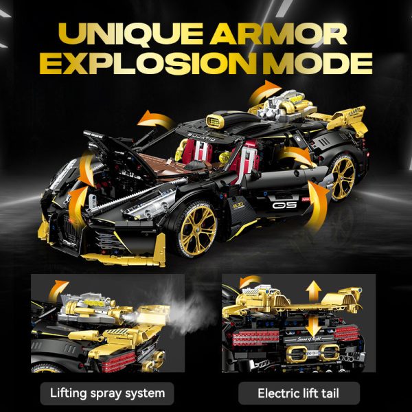 1: 8 Bugatti Special Edition Supercar with Remote Control, Electric Doors, Electric Air Suspension, Steam Spray System(4368 Pcs) - Image 3