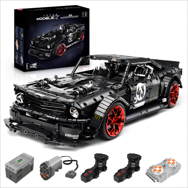 1: 8 Ford Mustang Black Warrior Building Set, Muscle Car Model, Ultimate Collector's Edition (3145 Pcs) - Image 9