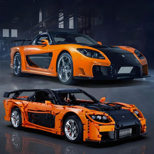 1: 8 Mazda RX-7 with Remote Control, Front and Rear Lights, All Printed Exterior Parts Without Stickers (3305 Pcs) - Image 2