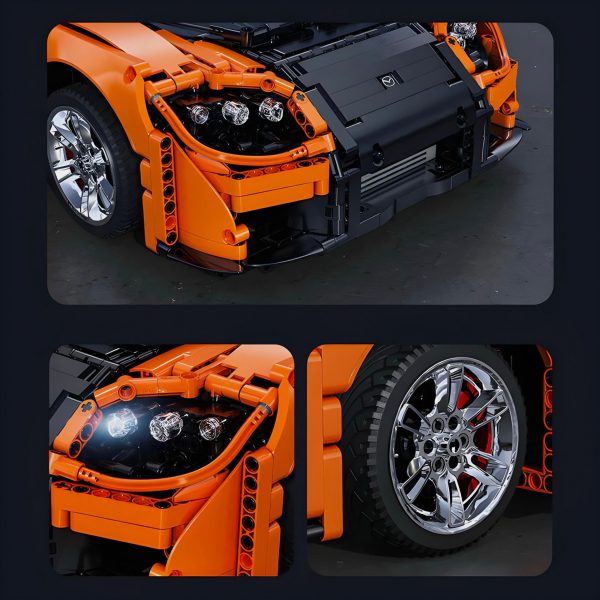 1: 8 Mazda RX-7 with Remote Control, Front and Rear Lights, All Printed Exterior Parts Without Stickers (3305 Pcs) - Image 5