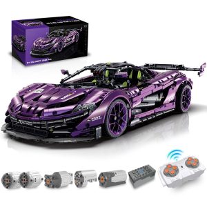 1: 8 McLaren P1 Phantom Purple Supercar Building Sets with Remote Control, Electric lift tail, Electric Doors (3568 Pcs)
