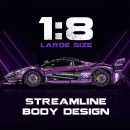 1: 8 McLaren P1 Phantom Purple Supercar Building Sets with Remote Control, Electric lift tail, Electric Doors (3568 Pcs)
