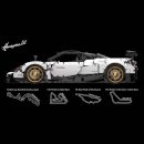1: 8 Pagani Huayra White Italy Concept Ultimate Edition (4708 Pcs)