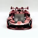 1:8 Pink Lamborghini TP90 Sports Car with Remote Control, Electric Suspension Lifting, Electric Doors Remote Control Model (3466 Pcs)