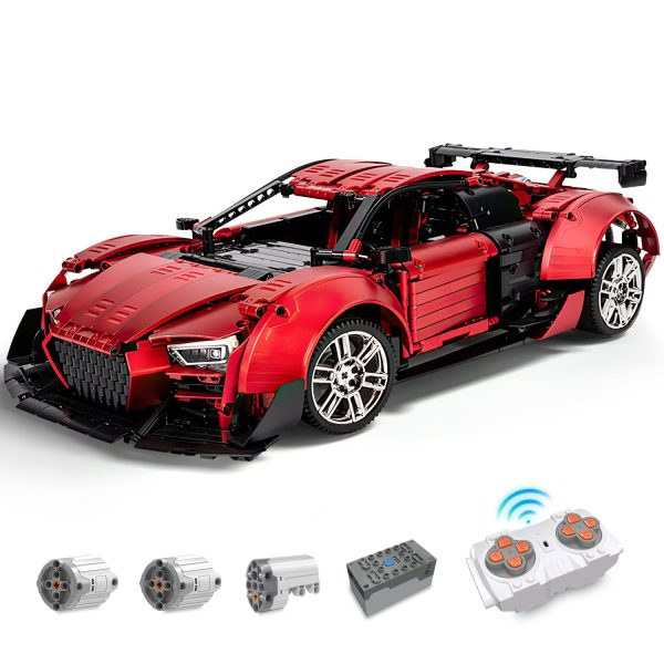 AUDI R8 Red Beast, Large Rear Wing (2641 Pcs)
