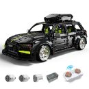 AUDI RS6 Black Warrior Set, High Detail Restoration, Travel SUV, Removable Roof Storage Box (2896 Pcs)