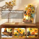 Sunflower Flower Set with Sensor Light, 3D Sunflower Van Gogh Painting Frame Wall Art Crafts (1166 Pcs)
