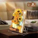 Sunflower Flower Set with Sensor Light, 3D Sunflower Van Gogh Painting Frame Wall Art Crafts (1166 Pcs)