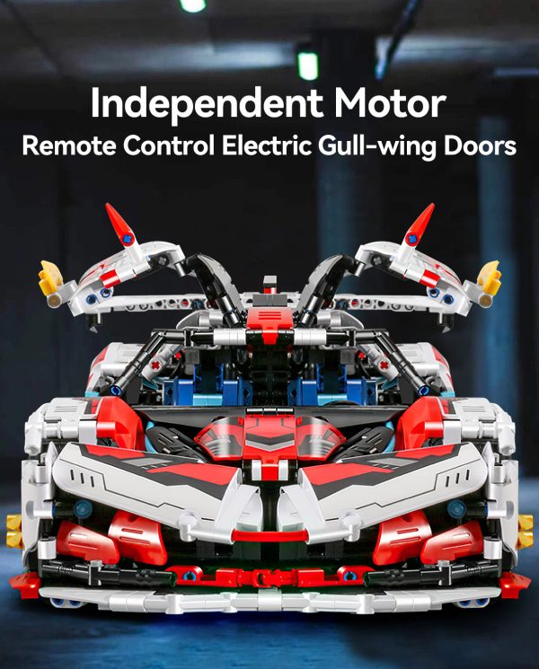 1: 10 Apollo MOC Building Kit, Remote Control Drift, Electric gullwing doors, 2732 Pcs - Image 4