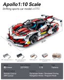 1: 10 Apollo MOC Building Kit, Remote Control Drift, Electric gullwing doors, 2732 Pcs